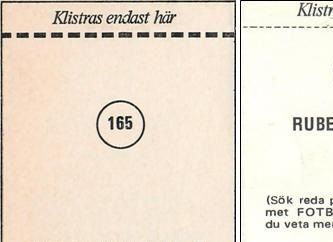 Till vänster ruta i albumet, till höger baksida bild.